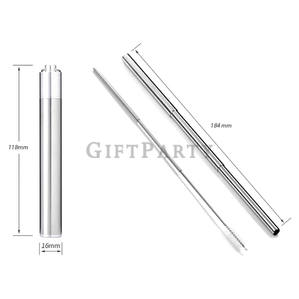 Stainless steel straw set,不鏽鋼伸縮吸管組, Advertising gifts, promotional gifts, custom logo gifts, ECO fri