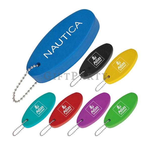 Oval PU foam  ring chain floating key holder,展場贈品,品牌贈品,海綿鑰匙圈,泡綿鑰匙圈,橢圓形PU泡綿鑰匙圈,dvertising gifts, prom