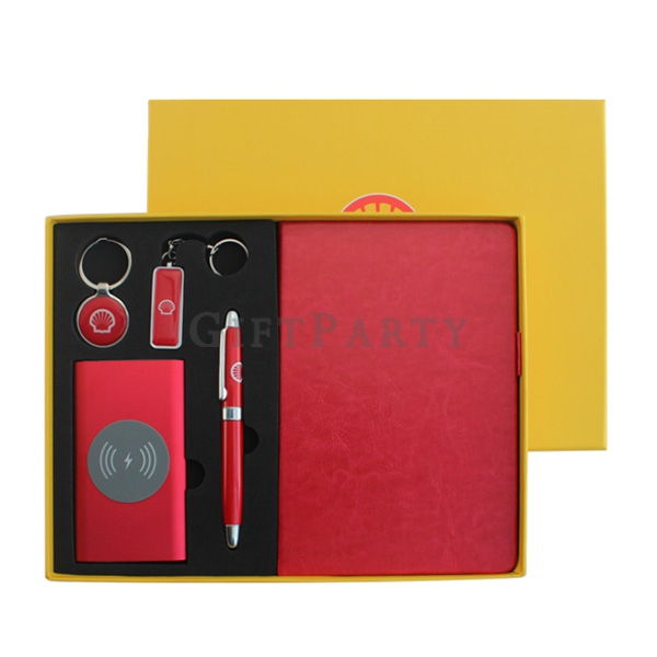 Customized notebook USB wireless power bank business giftset,商務禮盒組(行動電源,筆記本,鑰匙圈,筆)筆記本禮盒組,商務禮盒組,商務禮盒套
