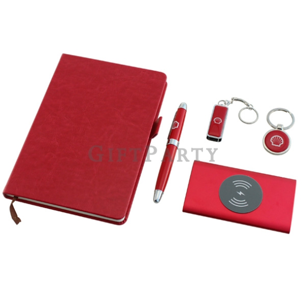 Customized notebook USB wireless power bank business giftset,商務禮盒組(行動電源,筆記本,鑰匙圈,筆)筆記本禮盒組,商務禮盒組,商務禮盒套