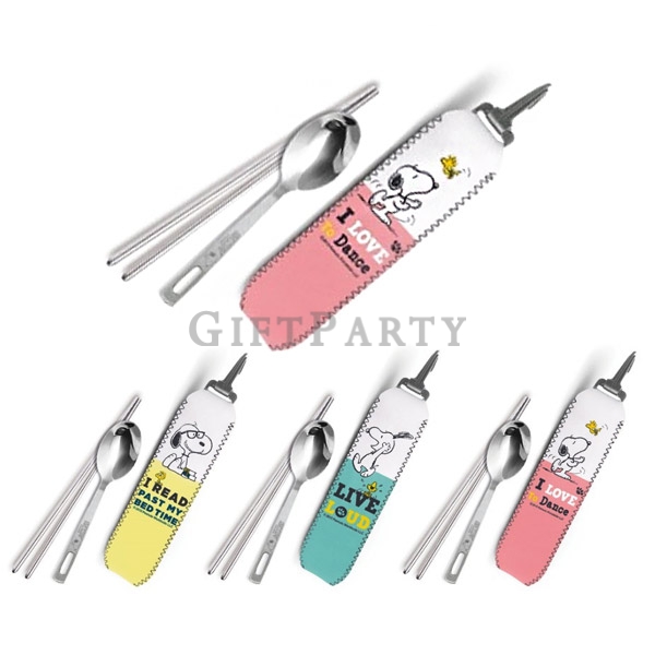KZ1050774SP-C132(TW)史努比不鏽鋼餐具組,Snoopy stainless steel cutlery set