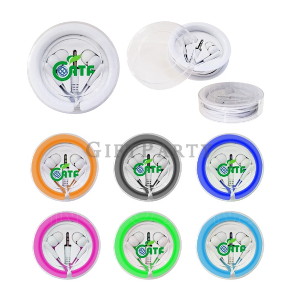 Transparent ABS Round Box Headphones,廣告贈品,禮品,透明ABS圓盒耳機,展場贈品,