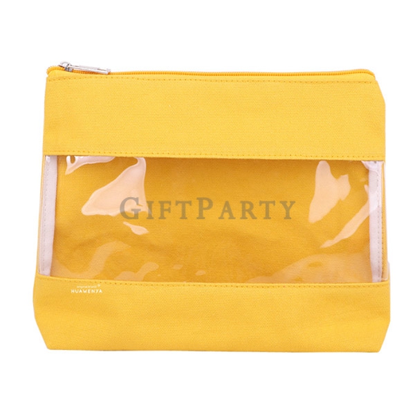 Canvas PVC Cosmetic Bag,拚接化妝包,客製化妝包,帆布PVC化妝包