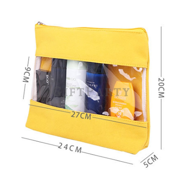 Canvas PVC Cosmetic Bag,拚接化妝包,客製化妝包,帆布PVC化妝包