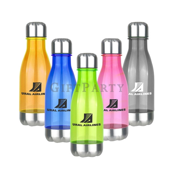 BPA Free Stainless Steel Cover 350ml Plastic Coke Bottle,塑料可樂瓶鋼蓋350ml-AS-Tritan