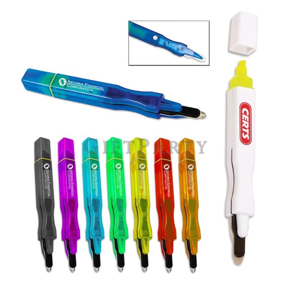 Plastic portable promotion staple remover with highlighter,徵材贈品,企業徵材,企業贈品,禮品,贈品,展場贈品,實用贈品,螢光筆+起釘器