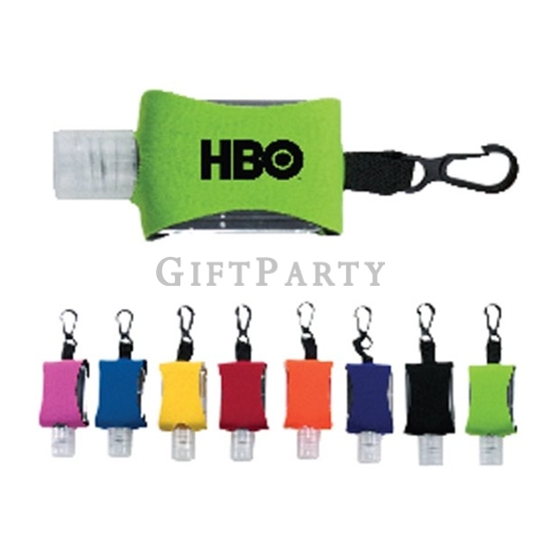 Neoprene holder mini bottle hand sanitizer,乾洗手潔手液凝膠帶潛水布套登山扣,15ml neoprene vest antibacterial hand sa