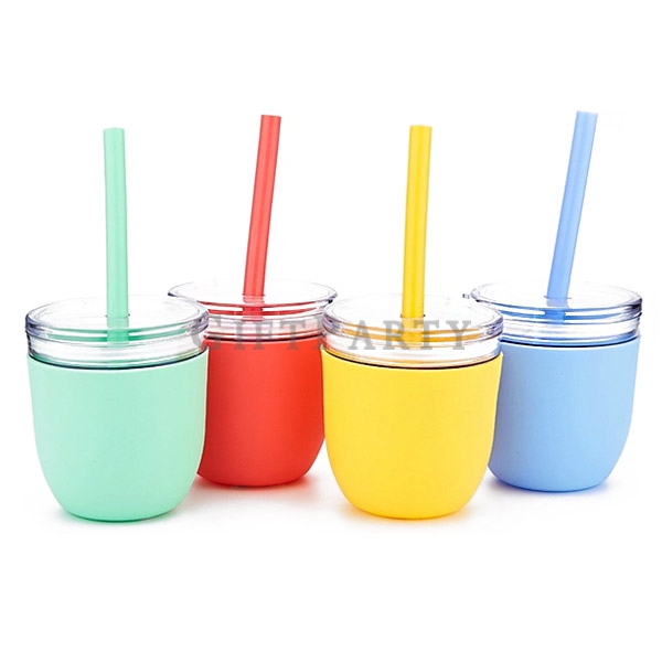 12oz bpa free  silicone water bottle with lid,AS塑料杯+矽膠吸管,Advertising gifts, promotional gifts, custo