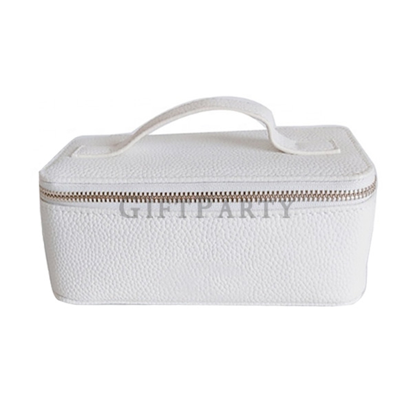 White leather cosmetic bag, customized cosmetic bag OEM, makeup gifts, makeup gifts, makeup brand co