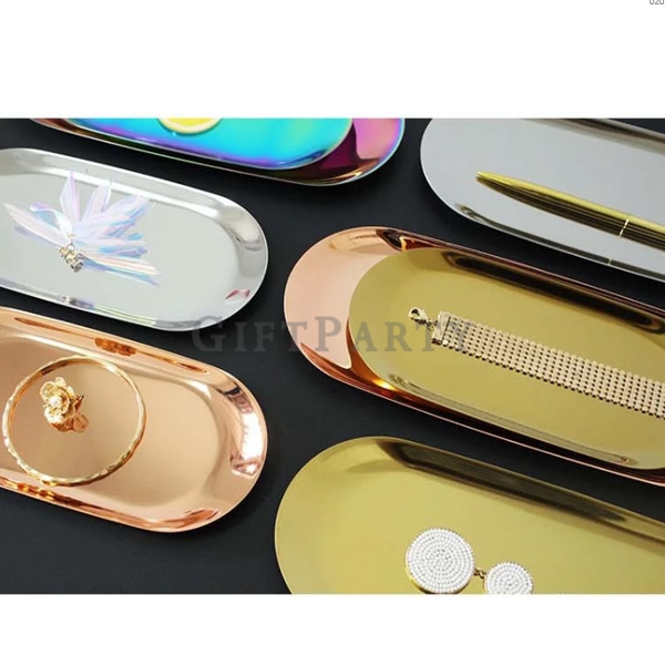Gold metal Stainless Steel Oval nordic Jewelry  Trays ,北歐風楕圓金屬飾品盤2