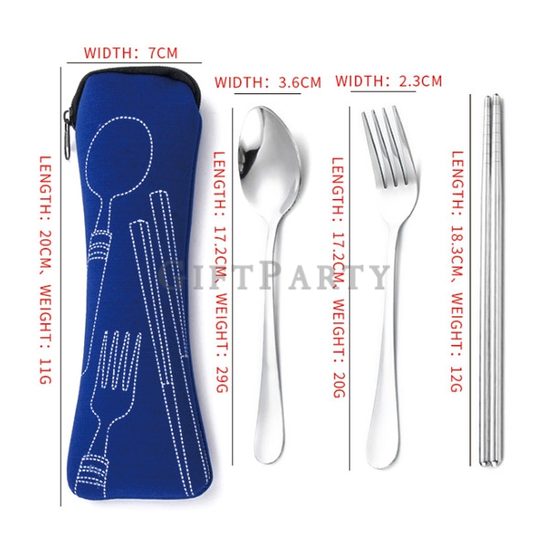 環保餐具組,公司禮品,企業禮品,廣告贈品,410不鏽鋼餐具組潛水布包2