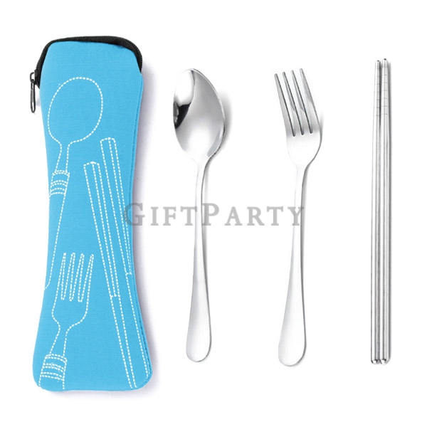 環保餐具組,公司禮品,企業禮品,廣告贈品,410不鏽鋼餐具組潛水布包2