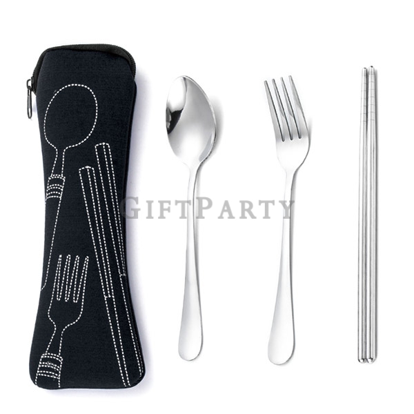 環保餐具組,公司禮品,企業禮品,廣告贈品,410不鏽鋼餐具組潛水布包2
