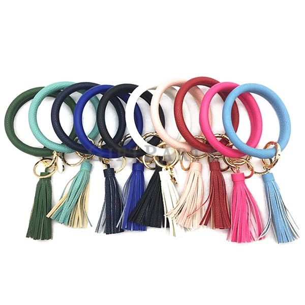 Wristlet Keychain PU Leather Tassel Key Holder,品牌贈品,禮品,贈品,精品贈品,女性贈品,PU皮革流蘇手環鑰匙圈