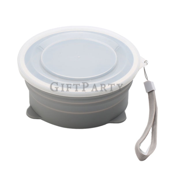 Collapsible Bowls Silicone Folding Travel Bowl with Lids,食品級矽膠折疊碗,