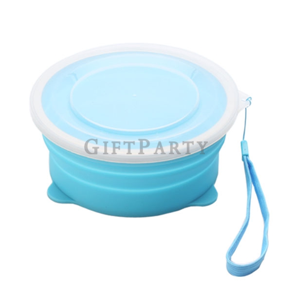 Collapsible Bowls Silicone Folding Travel Bowl with Lids,食品級矽膠折疊碗,