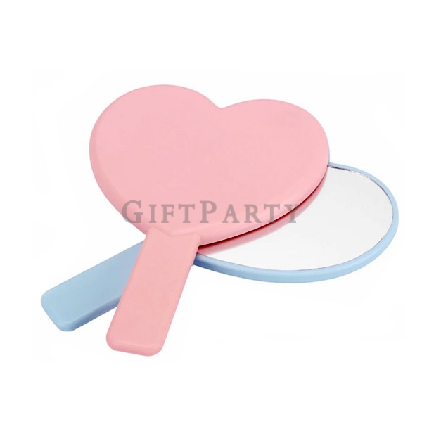 Heart Shape Hand Mirror Makeup Mirror,彩妝贈品,手拿鏡,日本少女品牌贈品,可愛贈品,雜誌附錄,醫美贈品,愛心心型手拿鏡