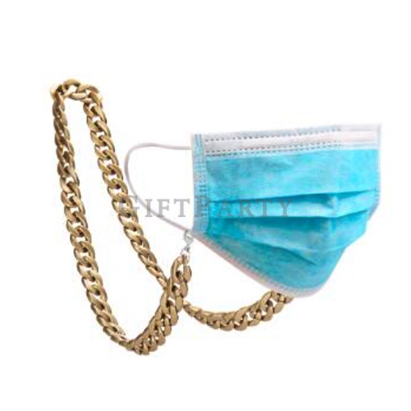 Face mask necklace,Gold  Masked Hanging Neck Chain,時尚口罩掛繩,品牌贈品,時尚口罩掛繩,嘻哈項鍊,時尚口罩掛繩,設計禮品,口罩掛繩,口罩掛鍊,仿金屬
