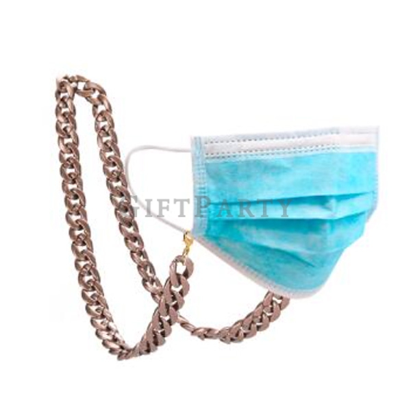 Face mask necklace,Gold  Masked Hanging Neck Chain,時尚口罩掛繩,品牌贈品,時尚口罩掛繩,嘻哈項鍊,時尚口罩掛繩,設計禮品,口罩掛繩,口罩掛鍊,仿金屬