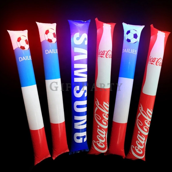發光充氣加油棒,Fans glow light balloon sticks inflatable pvc led cheering sticks,充氣加油棒,led手燈