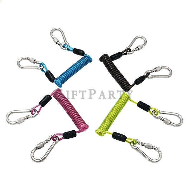 Customized high quality diving spring lanyard,潛水禮品,潛水贈品,潛水彈簧掛繩帶登山扣