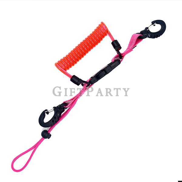Customized high quality diving spring lanyard,潛水禮品,潛水贈品,潛水彈簧掛繩帶登山扣