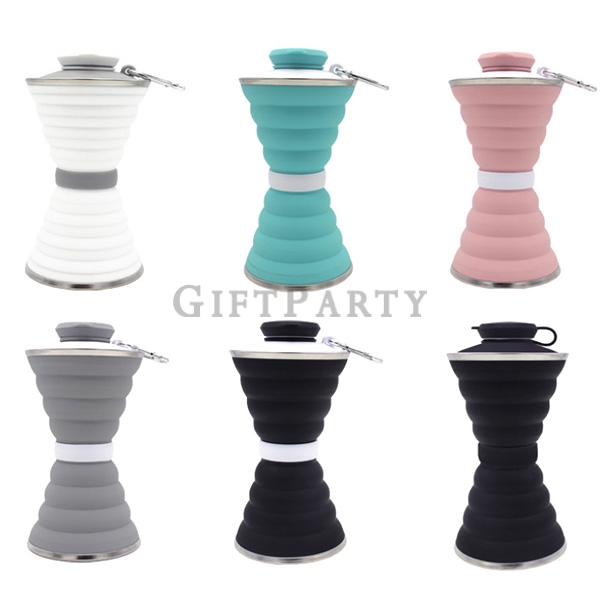 伸縮杯,潛水必備,環保水壺,愛護海洋,減少海廢,禮品,贈品,股東會贈品,食品級可耐熱矽膠伸縮水壺水瓶帶登山扣