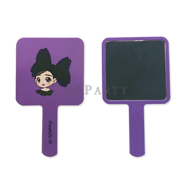 Custom Logo Square Hand Mirror Small,手拿鏡,客製手拿鏡,方形手拿鏡,女生贈品,四方手拿鏡熱轉印