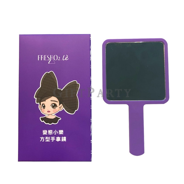 Custom Logo Square Hand Mirror Small,手拿鏡,客製手拿鏡,方形手拿鏡,女生贈品,四方手拿鏡熱轉印