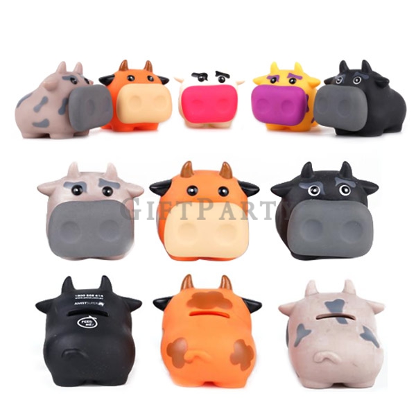 PVC Plastic Money Saving Box Cow Piggy Bank,牛存錢筒,牛年存錢罐,MONEYBANK,銀行贈品,禮品,贈品,牛造型存錢筒