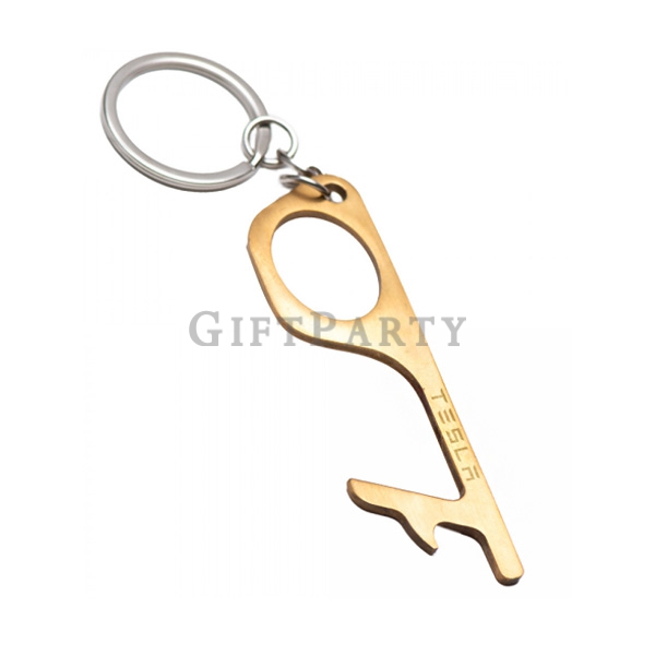 Brass non-contact bottle opener key ring,鑰匙圈,防疫禮品,防疫安全無接觸開瓶器鑰匙圈