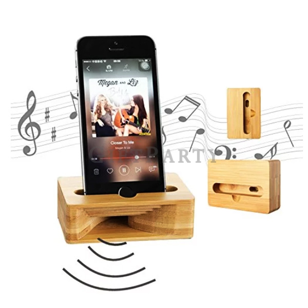 Handmade Wooden Cell Phone Stand Mount Sound Amplifier Dock ,竹木擴音手機支架