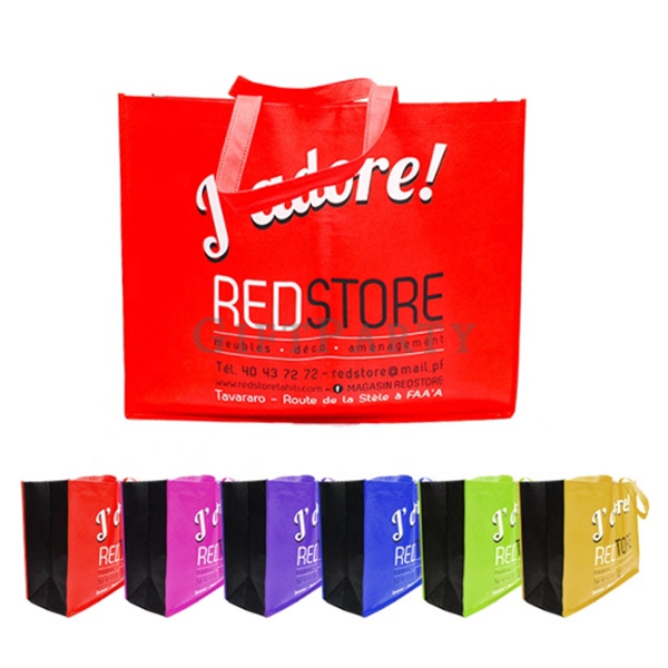 Non-woven eco-friendly shopping bag contrast color,企業禮品,廣告贈品,客製環保袋,不織布環保袋購物袋