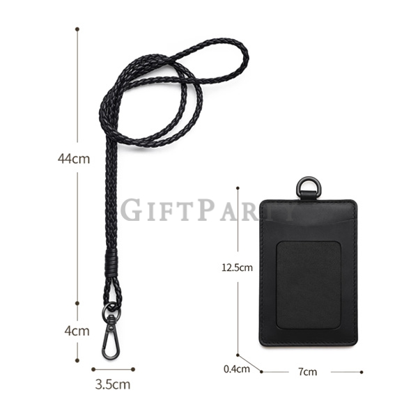 Cowhide braided leather ID holder lanyard,牛皮編織皮革證件套掛繩