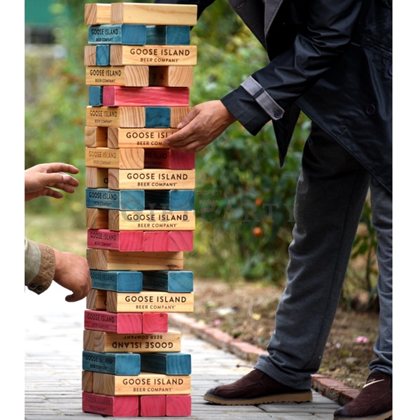 Wooden timber tower tumbling towers building blocks set,大型積木戶外層層疊,啤酒禮品,啤酒贈品,啤酒念品,