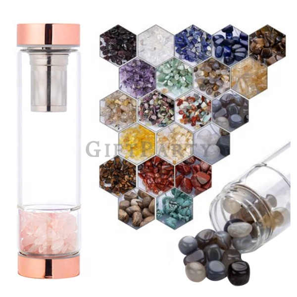 Crystal water bottle,能量水晶水瓶,靈修,心靈老師,粉晶,紫水晶,茶晶,黃水晶,黑曜石