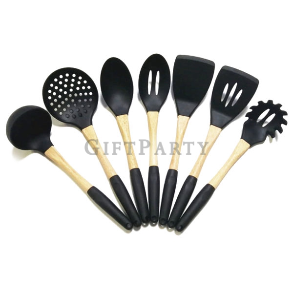 6-piece kitchen utensils set with wooden handle,木柄廚具鍋鏟6件套