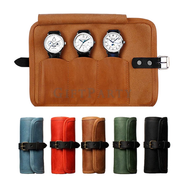 PU leather watch wrapping bag custom OEM,手錶禮品,手錶贈品,PU皮革手錶包捲包
