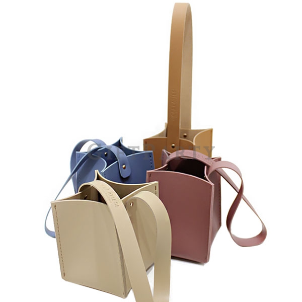 PU Leather Coffee Drink  Mug Carrier Organizer Bag,時尚禮品,新款贈品,皮革飲料提袋方型有底飲料袋