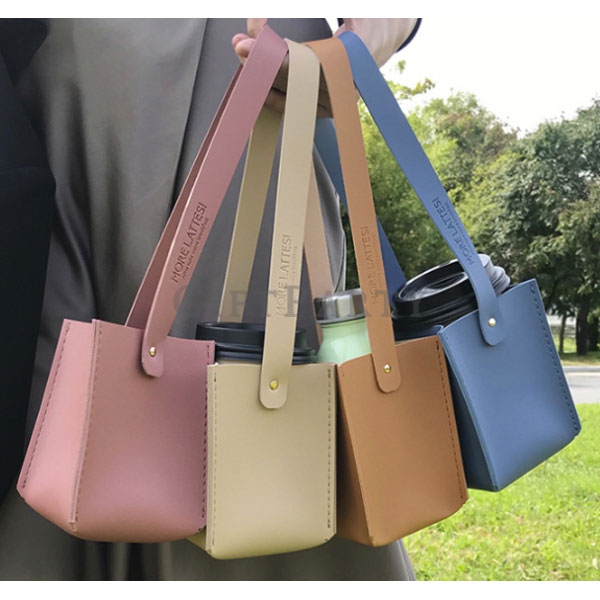 Advertising gifts, customized LOGO gifts, customized corporate gifts, brand souvenirs,-皮革飲料提袋方型有底飲料袋