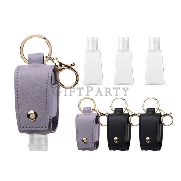 Hand sanitizer 30ml leather cover with keyring,洗手30ml皮革套鎖圈,時尚防疫禮品,贈品,廣告贈品,