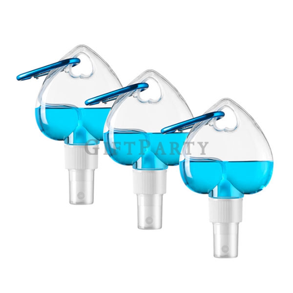 Mini heart shaped Hand Sanitizer Spray Bottle With Carabiner,乾洗手,防疫禮品,防疫贈品,乾洗手,心型潔手液瓶帶登山扣