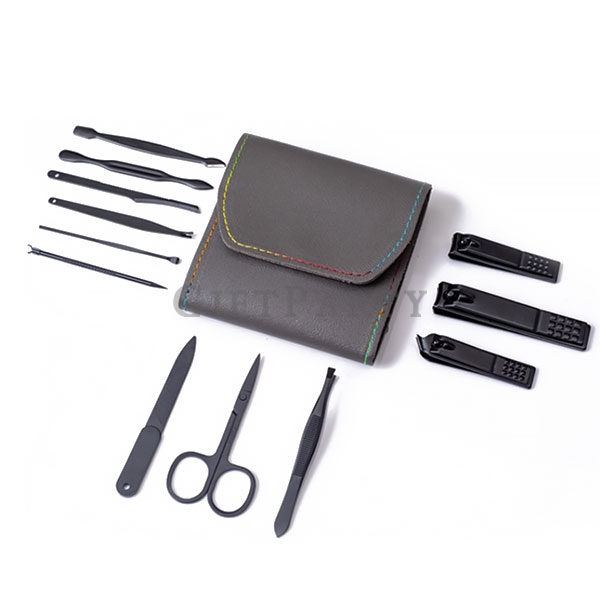 Stainless steel nail clippers set,實用贈品,廣告贈品,品牌贈品,高品質禮品,修容組12件套皮革收納包