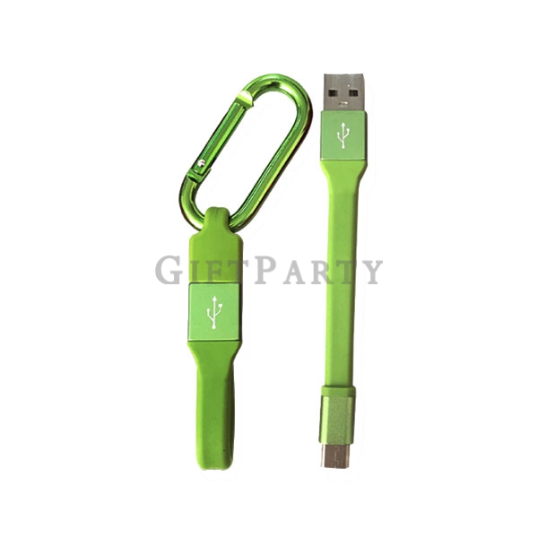 USB data cable with Carabiner Keychain,展場贈品,公司贈品,旅遊贈品,數據線充電線帶登山扣