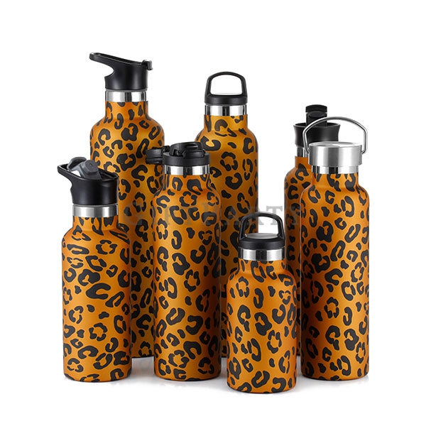 Fashion brand souvenirs,保溫瓶UV印刷,客製保溫瓶,3DUV印刷,豹紋不鏽鋼真空保溫瓶