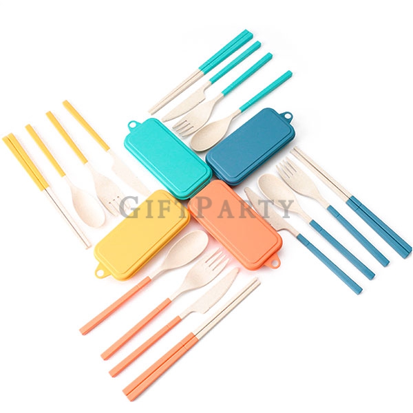 Wheat Straw Tableware Set Folding 4pcs/Set ,小麥餐具組四件套