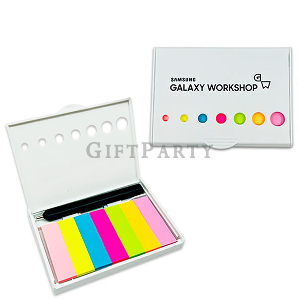 sticky notes with plastic box,七色便條盒便利貼,MEMO,客製便利貼,便條紙