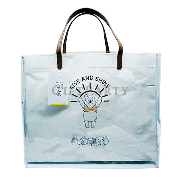 Eco-friendly washable kraft paper with PVC handle bag ,PVC水洗牛皮購物袋