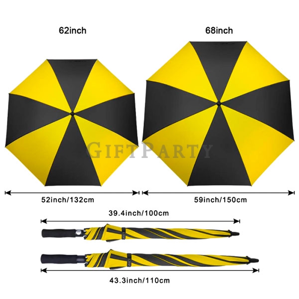 Customized racing umbrella, golf umbrella,黑黃高球傘,賽車傘
