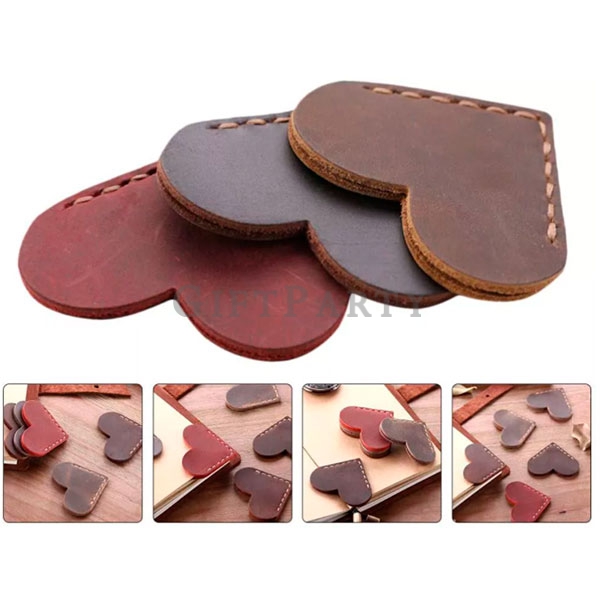 Heart Shaped Leather Bookmark,愛心皮革書籤,雜誌附錄,便宜贈品,廣告贈品